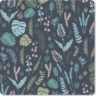 Produktbild von MuchoWow® Mauspad Mousepad Muster - Dschungel - Monstera - Blumen 20x20 cm - Mousepads - Maus Mat - Pad - Mausunterlage - Desk Mat - Bureauartikeln