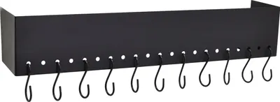 Produktbild von LOFT42 Hooky Wandgaderobe 11 Haken - Metall - Schwarz - 12x61x12