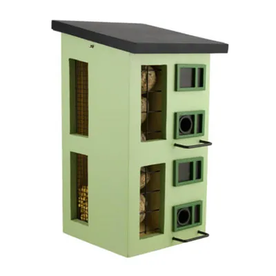 Produktbild von Wildlife Garden - WG 255 - Triple Feeder - Dreifach - Futterspender- Holz- Grün - Maße 340 x 180 x 190 mm, Vogelfutterhaus