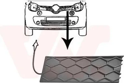 Obrázok produktu pre VAN WEZEL 4368511 Mriežka chladiča Predná mriežka pre RENAULT Twingo III hatchback (BCM) ľavá strana