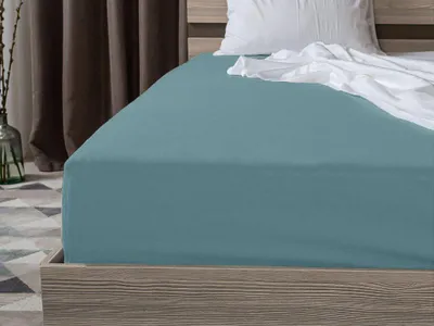 Produktbild von Jersey-Spannbettlaken EXKLUSIV türkis 180 x 200 cm