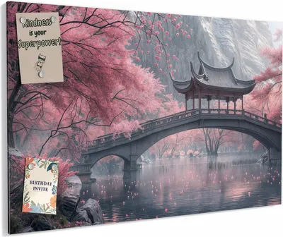 Produktbild von Magnettafel 60x40cm magnetisch & beschreibbar Metall-Board - Japanischer Garten
