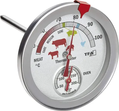 Analoger Bratenthermometer, Edelstahl, Ø 74x115 mm, 45-100 °C