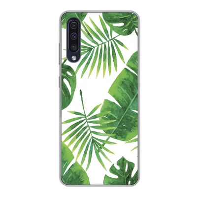 Produktbild von MuchoWow® Handyhülle Schutzhülle Hülle für Samsung Galaxy A30s Tropisch - Blätter - Muster Silikon Softcase Handy Hülle - Karteninhaber