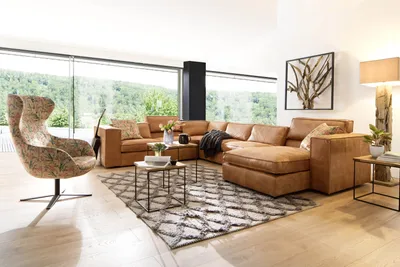 Produktbild von Sofa Sassari Eckgarnitur Leder Cognac 440x70/84x350