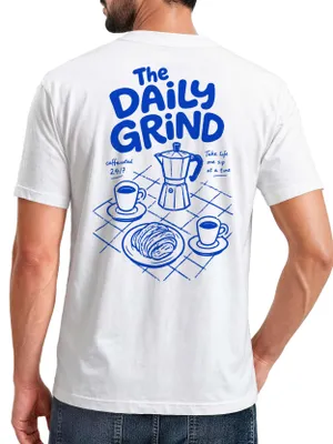 Produktbild von Herren T-Shirt Backprint - Espresso Design - Baumwollshirt Männer Fashion Streetstyle Slim Fit Neverless®
