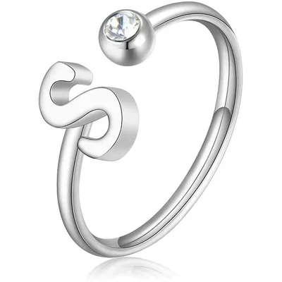 Image de Bague élégante en acier S avec cristal Click SCK189