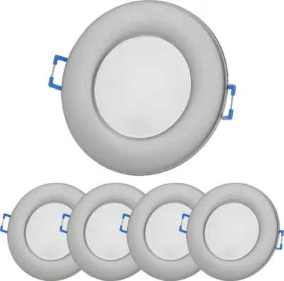 Produktbild von Sweet LED 5x Einbaustrahler Spot 6,5Watt IP44 Bad Deckenstrahler Einbauleuchte chrom warmweiß