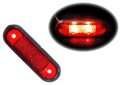 Obrázok produktu pre Červená LED zadná koncová svetlo Tokos / pozičné svetlo pre malé autobusy, nákladné vozidlá, prívesy, autobusy - 75 mm x 22 mm - 24 V