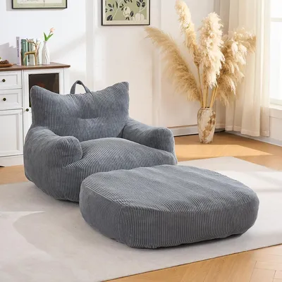 Immagine prodotto di Divano-pouf 2-in-1 con poggiapiedi