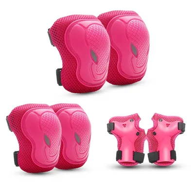 Produktbild von Knieschützer Kinder Set Rosa 3-8 Jahre für Skateboard Radfahren Ellenbogen Handgelenk