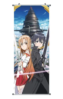 Obrázok produktu pre Sword Art Online zvitkový obraz | Kakemono z látky | Plagát 100x40cm Asuna & Kirito