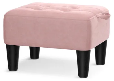 Produktbild von Hocker Fußhocker aus Samt | Rosa-Schwarz | 32x40x26 cm