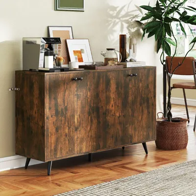 Imagen del producto de Buffet escandinavo - Aparador - Armario de almacenamiento - Estantería - Mueble de pared - Diseño industrial - Estantes ajustables