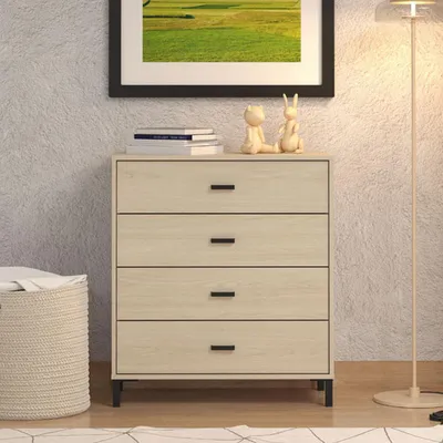 Image de Rosasco - Commode, 80x40x90h cm Chêne Marron, 4 Tiroirs
