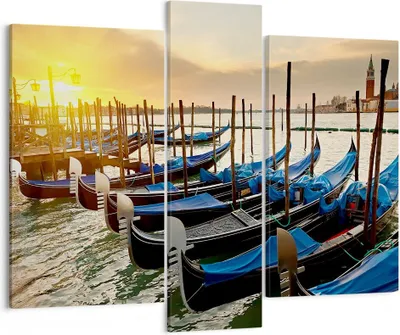 Produktbild von Bild auf Leinwand - Leinwandbild - Venedig Gondel - 95x80cm - Wand Bild - Wanddeko - Wandbilder - Leinwanddruck - Bilder - Kunstdruck - Wanddekoration - Leinwand bilder - Wandkunst - CB95x80-3531