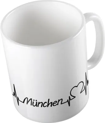 Produktbild von Huuraa Kaffeetasse München Geschenk Tasse Weiß 330ml München Präsent