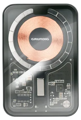 Produktbild von Grundig Drahtlos Power Bank Transparent 5000mAh – Externe Batterie USB-C EIN- un