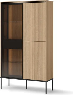Produktbild von yourhouse24 Vitrine VISSO VI-01 mit Beleuchtung Eiche linear