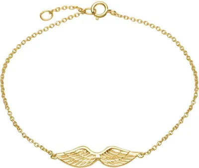 Produktbild von Unique Armband 925er Silber vergoldet Flügelanhänger SB0205