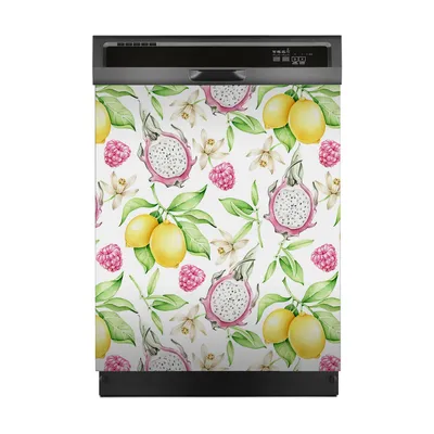 Produktbild von Magnete Dekorative 60x70 cm Küche Magnetmatte Spülmaschine - Pitahaya Zitrone Tropische Früchte