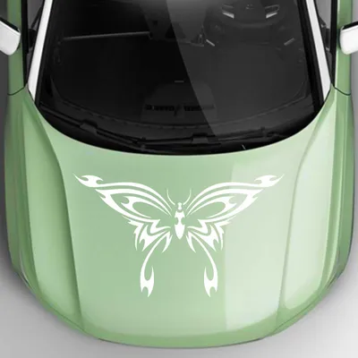 Produktbild von Aufkleber - Autoaufkleber "Schmetterlingstribal" 70cm x 41cm Weiß - Tuning Carystyling Heckscheibe Auto