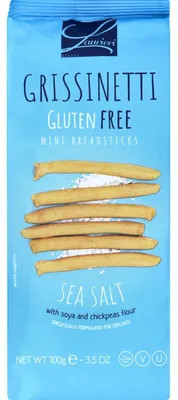 Produktbild von Laurieri Grissinetti Zeezout Glutenfrei 100g – Knusprige glutenfreie Grissini mit Meersalz