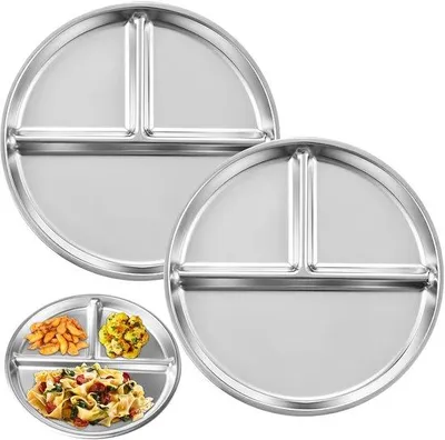 Produktbild von Edelstahl-Kinderbord 23cm mit Fachenteilung, spülmaschinenfest