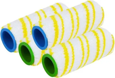 Produktbild von Vierdelige Vervangingsrollen für Fliesenreiniger - Mikrofaservliesrollen - Blau und Grün - Waschbar - Ersatz für 2.055-006.0