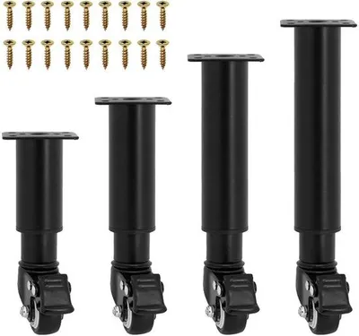 Produktbild von Famanu Möbelbeine mit Rollen - Höhenverstellbar - Set von 4