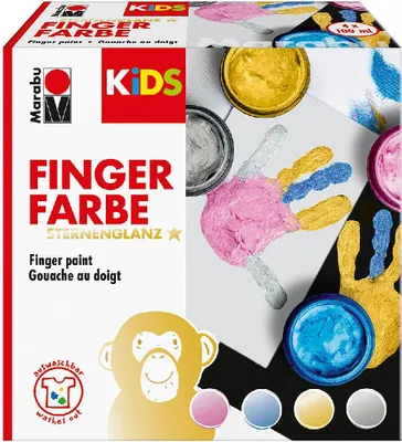 Zdjęcie produktu dla Marabu 10244979 4 Marabu KiDS Sternenglanz Fingerfarben farbsortiert