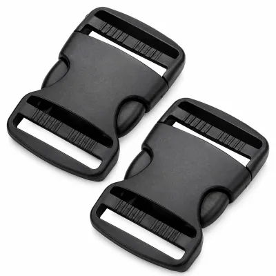 Schnallen für Gurte, 38 mm, schwarz, Klickverschluss, 2 Stück