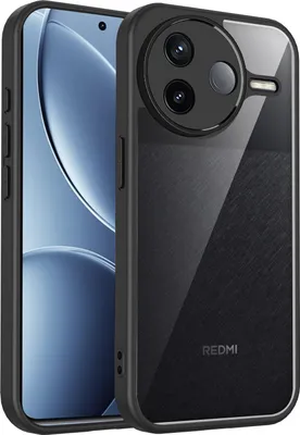 Obrázek produktu pro Pouzdro pro Xiaomi Poco F7 Pro/Redmi K80 průhledný zadní kryt s TPU rámečkem, odolné proti nárazům Černý