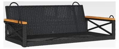 Produktbild von Hängebank Schwarz 109x62x40 cm Poly Rattan