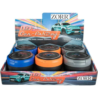 Produktbild von 2 Stück Zorr LED Auto Aschenbecher inkl. Batterie