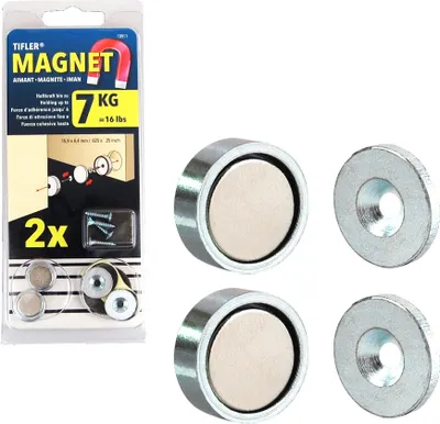 Produktbild von Tifler Türmagnet zum Einbohren, 2 Stück im Set