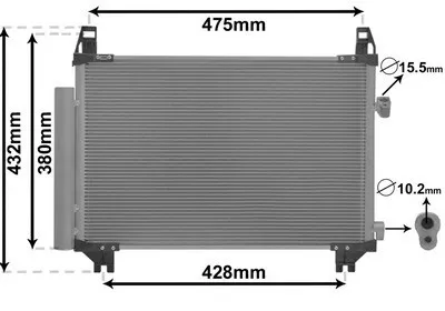 Produktbild von VAN WEZEL 53005407 Kondensator Klimaanlage Klimakondensator für TOYOTA Yaris Schrägheck (P9) +Trockner