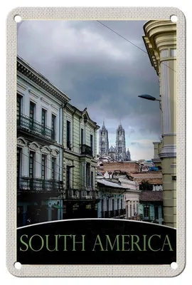 Produktbild von Blechschild Reise 12x18cm Süd Amerika Kirche Architektur  Schild