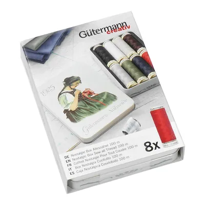 Obrázek produktu pro Sada 8 špulek nití Gütermann v plechové krabičce "Nostalgie" 640950