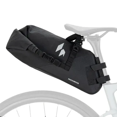 Produktbild von ROCKBROS Bikepacking Satteltasche 13L 100% Wasserdicht 13L Fahrradtasche mit Halterung für Rennrad, MTB und Gravelbike