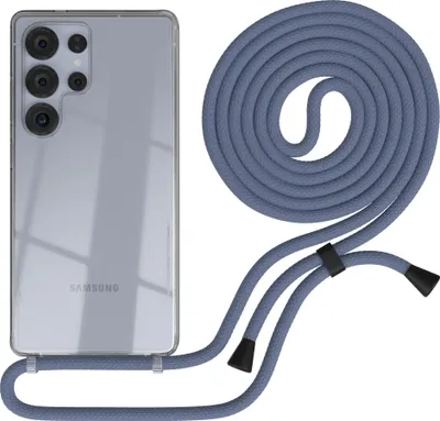 Produktbild von EAZY CASE Handykette mit Hülle für Samsung Galaxy S25 Ultra Backcover Handykette, zum Umhängen in Blau