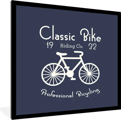 Produktbild von MuchoWow® MuchoWow® Gerahmtes Poster Jahrgang - Fahrrad - Text 40x40 cm - Poster mit zchwarzem Bilderrahmen - Mit Rahmen - Wanddekoration Schlafzimmer