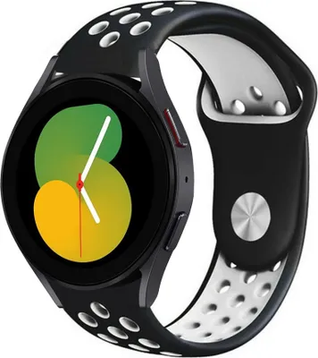 Produktbild von Strap-it Samsung Galaxy Watch 5 - 40mm Sportarmband (Schwarz/Weiß)