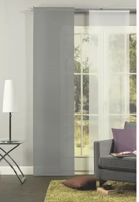 Produktbild von Schiebegardine Uni Effekt stein 245x60 cm