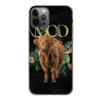 Produktbild von MuchoWow® Handyhülle Schutzhülle Hülle für iPhone 13 Pro Zauberspruch - Schottischer Hochländer - Pflanzen Silikon Softcase Handy Hülle - Handy-Tasche
