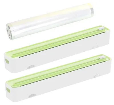 Folienspender-Set, 2 Stück, magnetisch, mit Schneider, grün