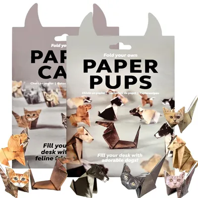 Origami-Set 100 Blatt Katzen & Hunde, DIY Basteln