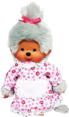 Obrázek produktu pro Monchhichi plyšová figurka babičky s šaty šedá