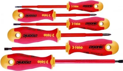 Produktbild von Satz mit 6 FELO-Schraubendrehern - Ergonic VDE + Magnetisierer