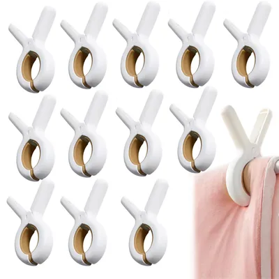 Immagine prodotto di Ganci per asciugamani, grandi, extra resistenti, confezione da 12 pezzi, dimensioni 9,5x6,5 cm, adatti per sedie da spiaggia